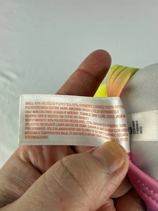 Cat & Jack Rainbow Ombre Ruffle Strap One-Piece Swimsuit - Picture 4 of 4